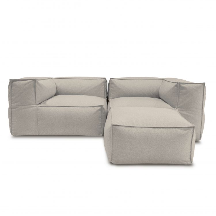 Ein Satz Sitzsäcke Sofa Mass 2 seater L pouf Breeze Hellgrau