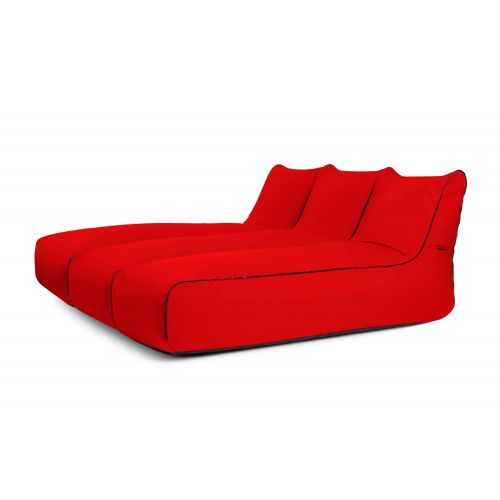 A set of bean bags Set Sunbed Zip 2 Seater  Colorin Red