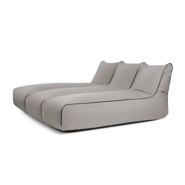 Sėdmaišių komplektas Set Sunbed Zip 2 Seater Colorin Baltai pilka
