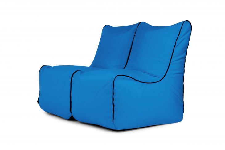 Ein Satz Sitzsäcke Set Seat Zip 2 Seater Colorin Azurblau