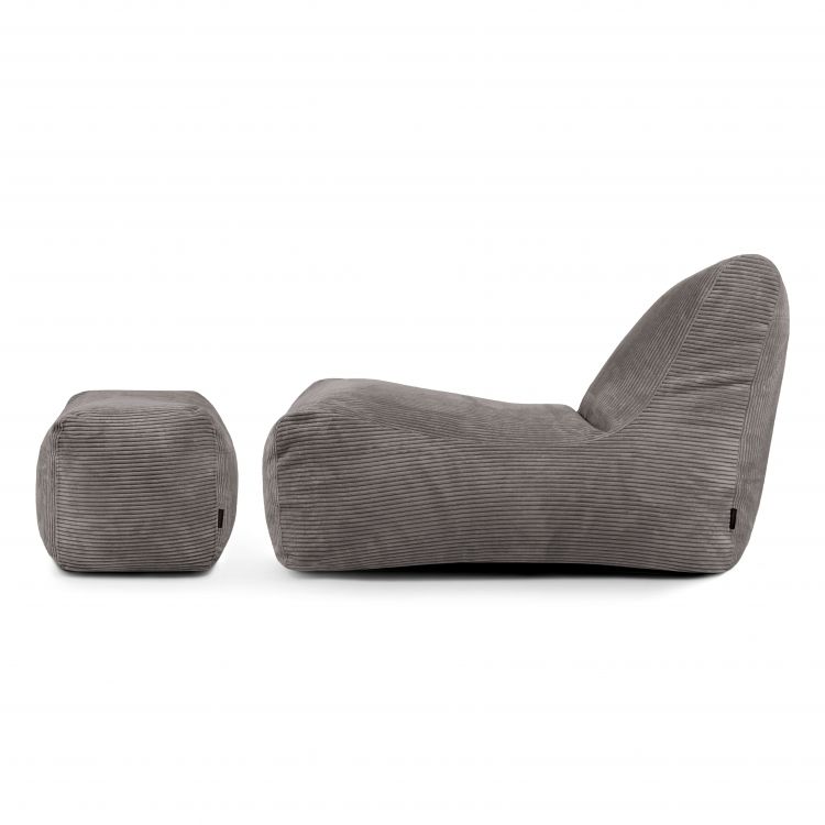 Ein Satz Sitzsäcke Lounge+ Waves Dunkelgrau