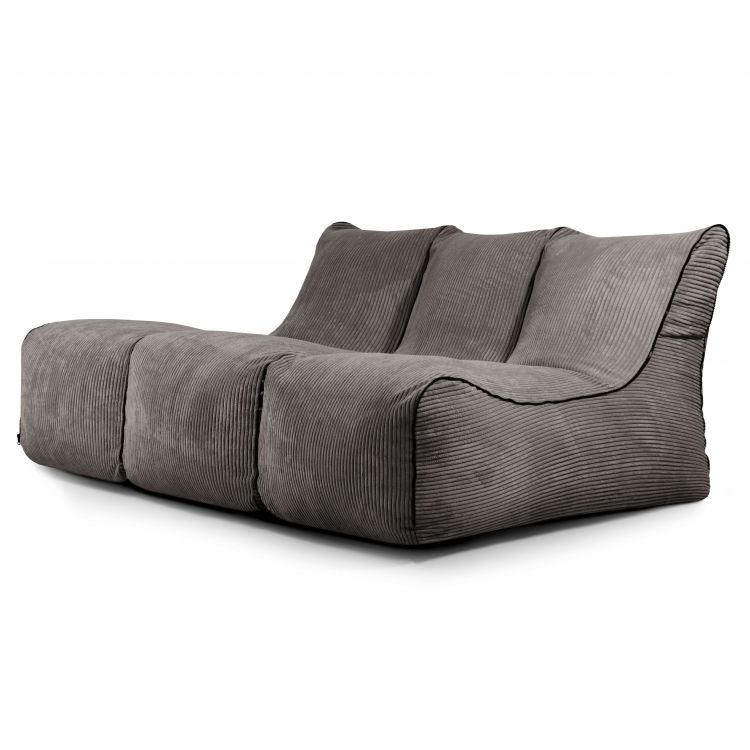 Ein Satz Sitzsäcke Set Lounge Zip 3 Seater Waves Dunkelgrau