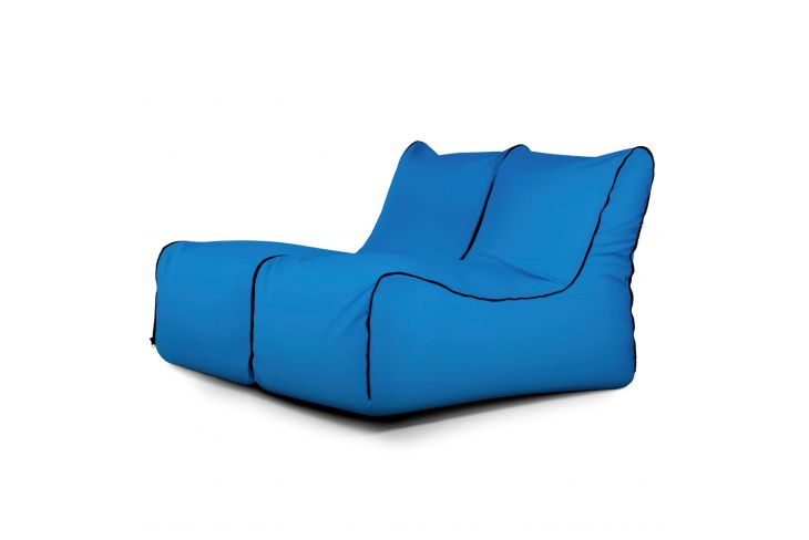 Ein Satz Sitzsäcke Set Lounge Zip 2 Seater Colorin Azurblau