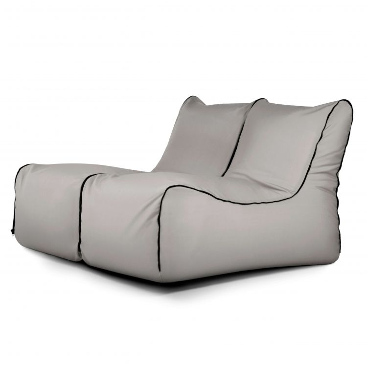 Sėdmaišių komplektas Set Lounge Zip 2 Seater Colorin Baltai pilka