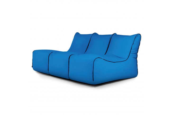 Ein Satz Sitzsäcke Set Lounge Zip 3 Seater Colorin Azurblau