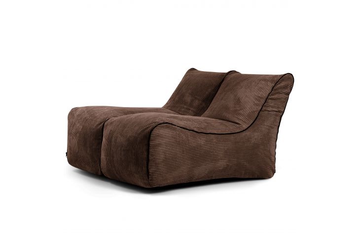 A set of bean bags Set Lounge Zip 2 Seater Waves Chocolate
