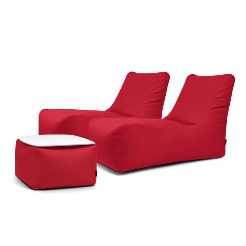 A set of bean bags Restful  Nordic Red