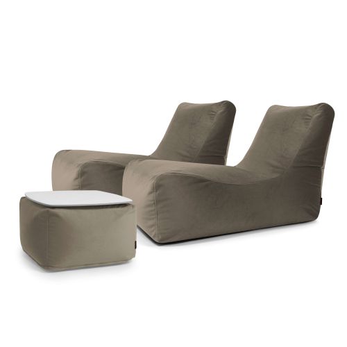 A set of bean bags Restful  Barcelona Taupe