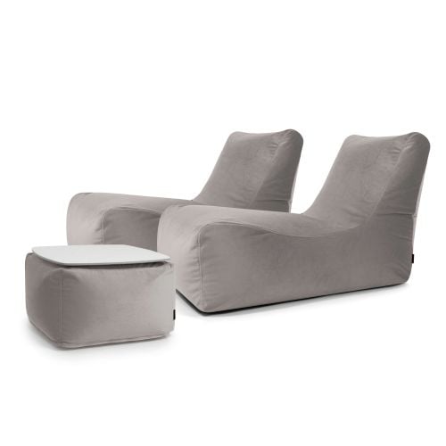 A set of bean bags Restful  Barcelona White Grey