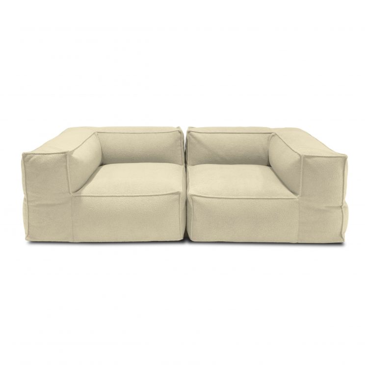 Ein Satz Sitzsäcke Sofa Mass 2 seater Teddy Creme