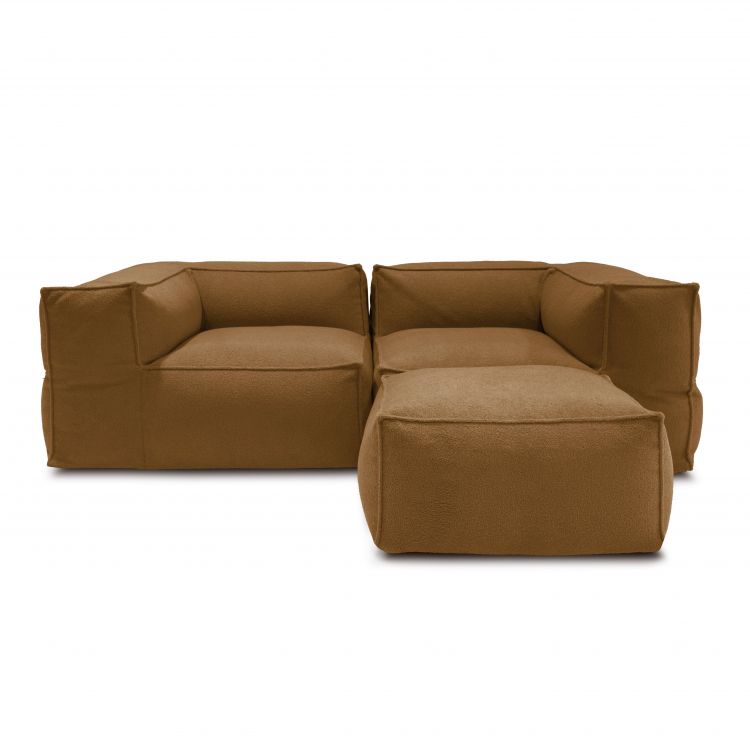 Kott-toolide komplekt Sofa Mass 2 seater L pouf Teddy Camel