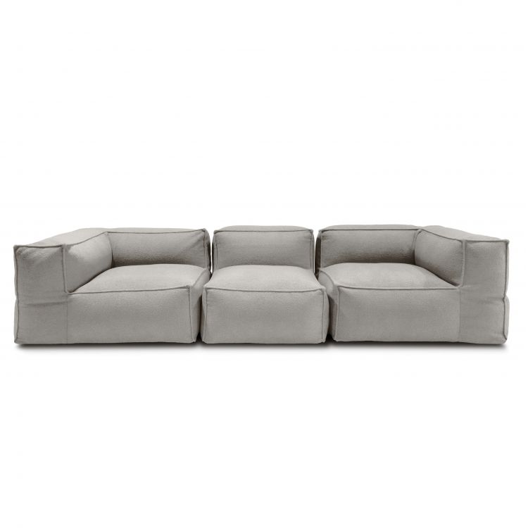 Sėdmaišių komplektas Sofa Mass 3 seater Teddy Baltai pilka