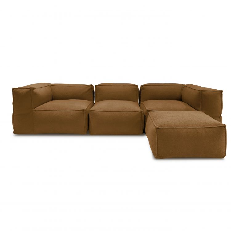 Kott-toolide komplekt Sofa Mass 3 seater L Pouf Teddy Camel