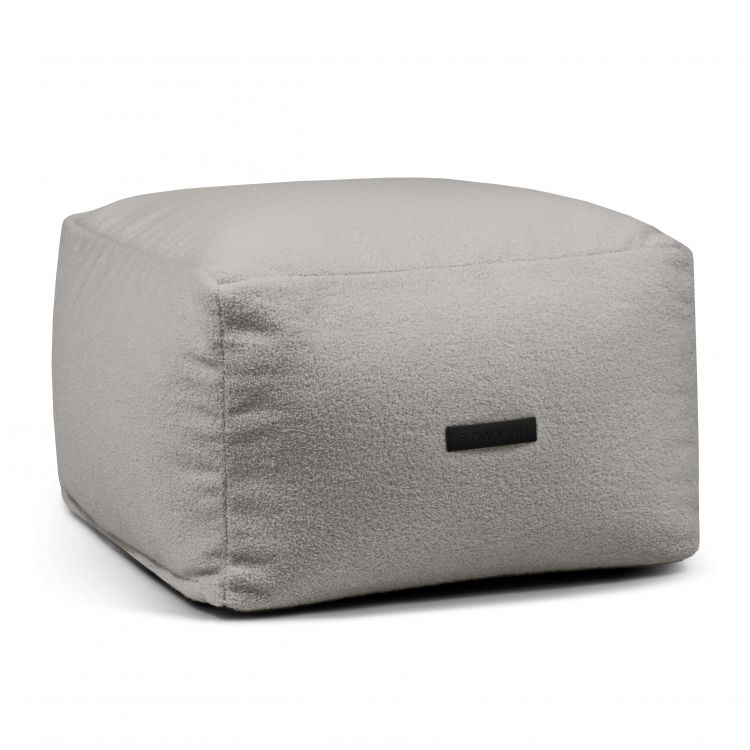 Pufas Softbox Teddy Baltai pilka