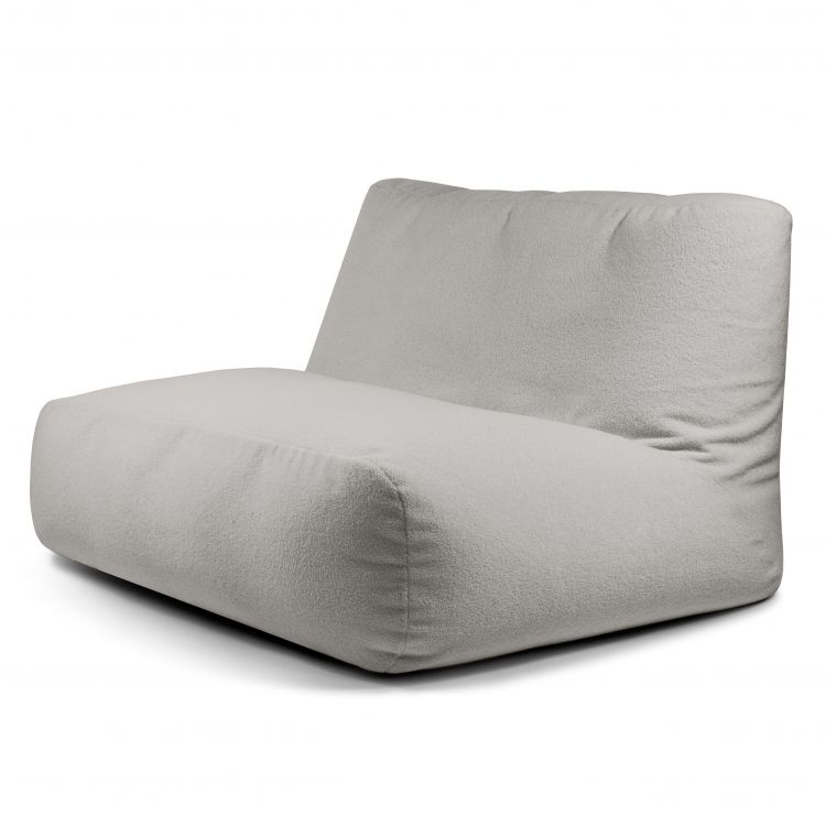 Sėdmaišis Sofa Tube Teddy Baltai pilka