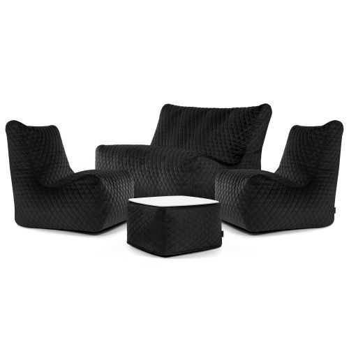 A set of bean bags Happy  Lure Luxe Black