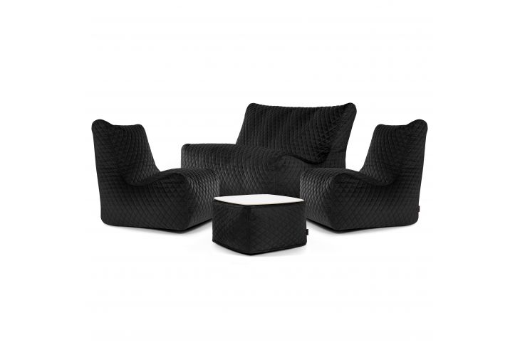 A set of bean bags Happy Lure Luxe Black