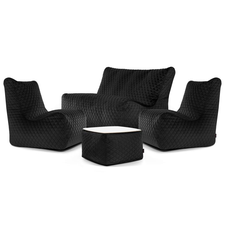 A set of bean bags Happy Lure Luxe Black