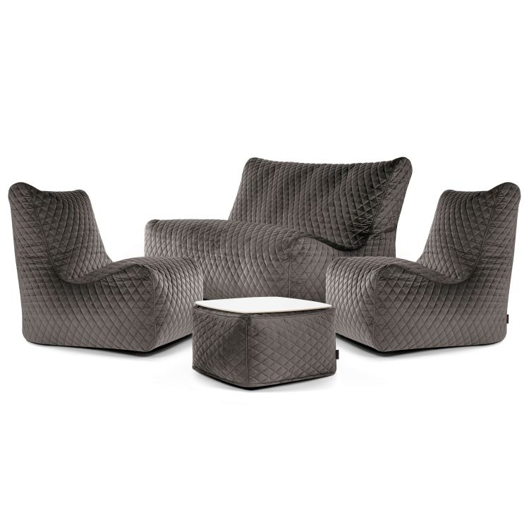 Ein Satz Sitzsäcke Happy Lure Luxe Grau