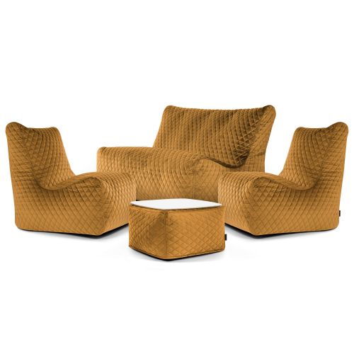A set of bean bags Happy  Lure Luxe Mustard