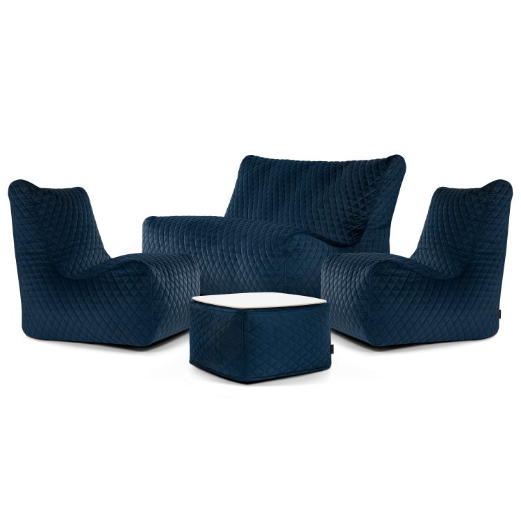 Ein Satz Sitzsäcke Happy Lure Luxe Marineblau