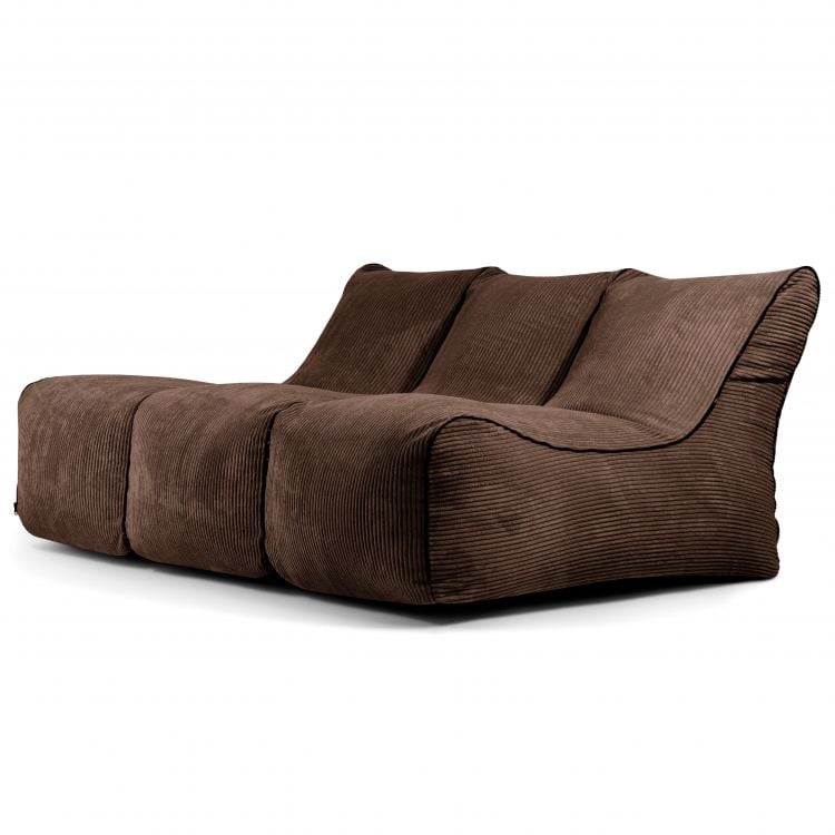 A set of bean bags Set Lounge Zip 3 Seater Waves Chocolate
