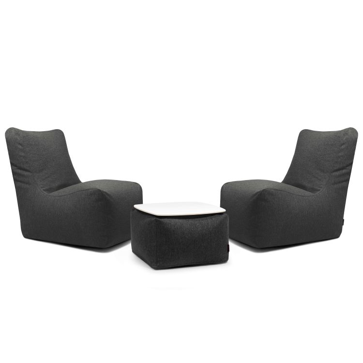 Ein Satz Sitzsäcke Lucky Home Dunkelgrau