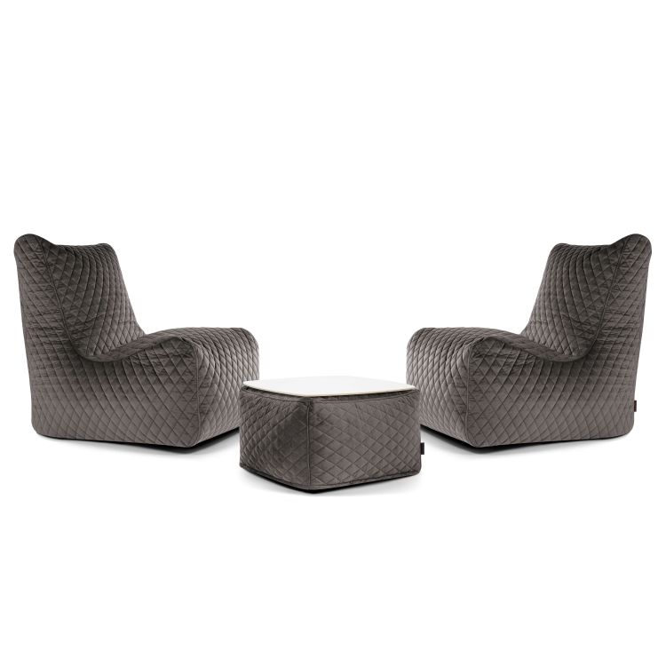 Ein Satz Sitzsäcke Lucky Lure Luxe Grau
