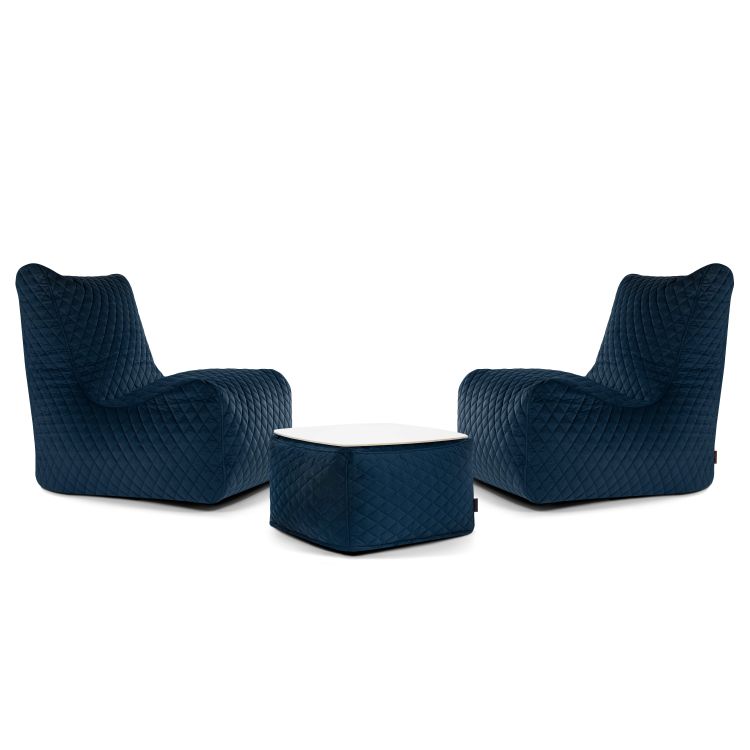 Ein Satz Sitzsäcke Lucky Lure Luxe Marineblau