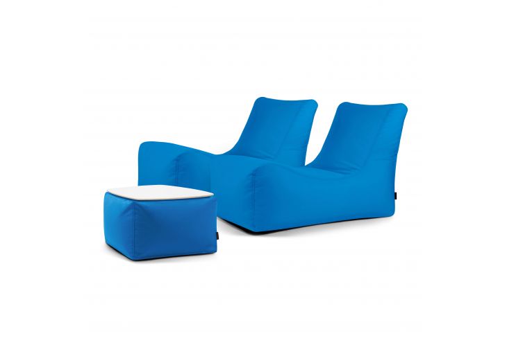 Ein Satz Sitzsäcke Restful Colorin Azurblau