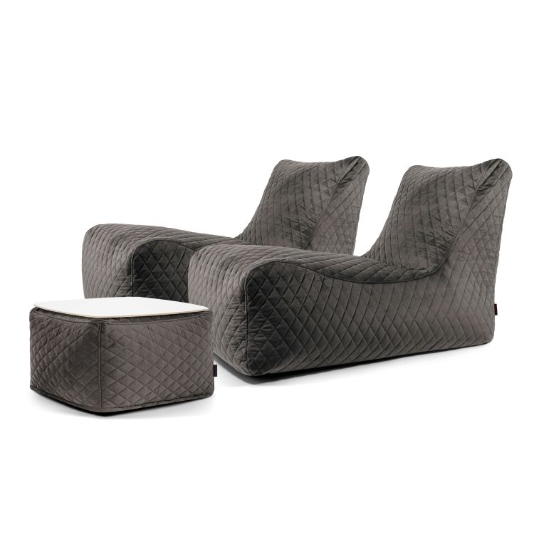 Ein Satz Sitzsäcke Restful Lure Luxe Grau