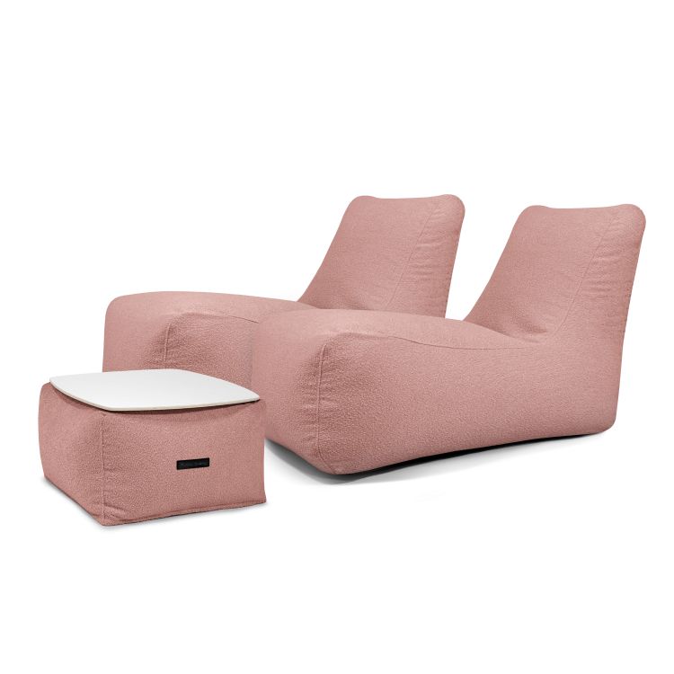 Ein Satz Sitzsäcke Restful Madu Altrosa