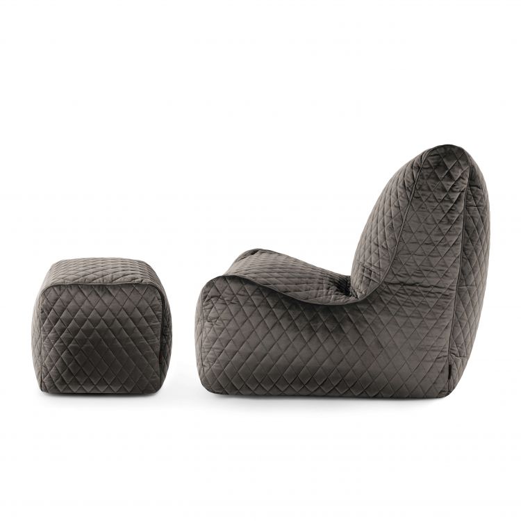 Ein Satz Sitzsäcke Seat+ Lure Luxe Grau