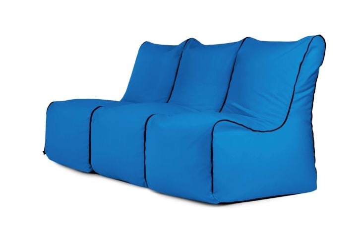 Ein Satz Sitzsäcke Set Seat Zip 3 Seater Colorin Azurblau