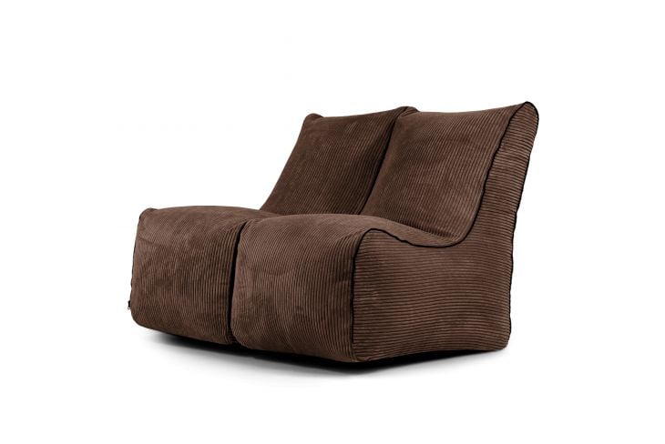 A set of bean bags Set Seat Zip 2 Seater Waves Chocolate