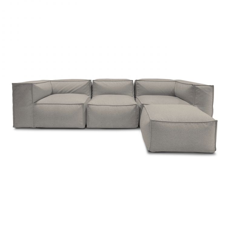 Kott-toolide komplekt Sofa Mass 3 seater L Pouf Breeze Light Grey