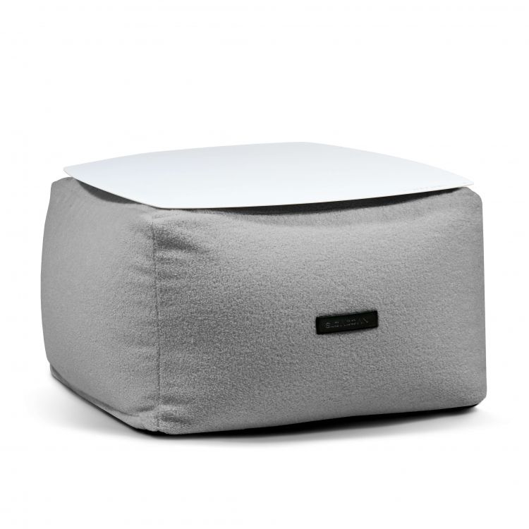 Staliukas Soft Table 60 Metal White Teddy Baltai pilka